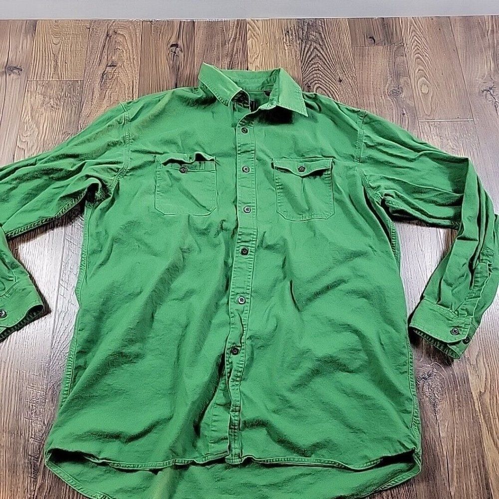 Red Head Shirt Mens XLT Green Button Up Outdoor Long Sleeve Hiking Hunting Read*